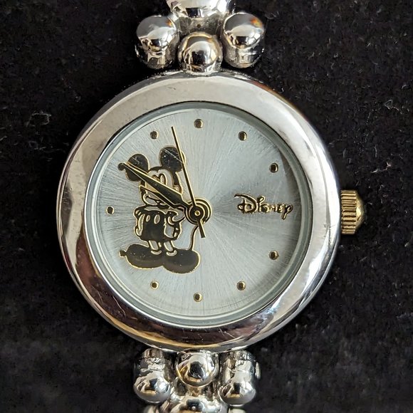 Disney Mickey Mouse Women\'s 2-Tone Thin Bracelet Link Watch